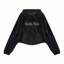 [당일발송] 마뗑킴 크롭 후디 자켓 코팅 점퍼 블랙 아이보리 MATIN KIM CROP HOODY COATING JUMPER
