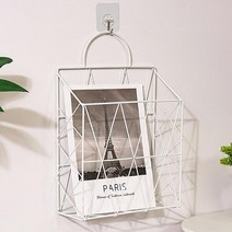 북유럽풍 흰색 철제 잡지꽂이 매거진랙 선반 소품