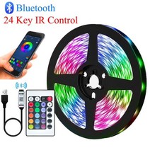 LED 스트립 조명 RGB 5050 WS2812B 적외선 블루투스 컨트롤러 TV 백라이트 룸 루즈 빛나는 장식 피타 램프 10M 20M, 5050 24Key Bluetooth, CHINA, 20m Full Set