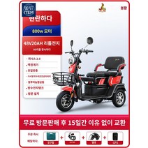 전동 스쿠터 전동차 장애인전동스쿠터 삼륜오토바이, 【현채+800w 모터】+48V20Ah 리튬 배터리+피닉, 48V