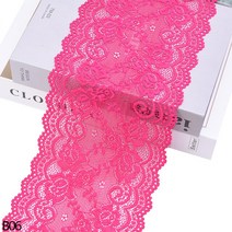 인도원단 아프리카 레이스 패브릭 자수 흰색 트림 15cm 리본 의류 탄성 DIY 공예 바느질 용품 12 야드, 06 B06 rose red_02 2yard