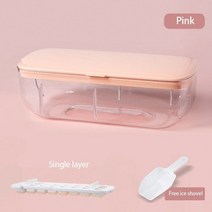 소프트아이스크림기계 가정용 아이스크림메이커 빠른 탈형 실리콘 아이스 큐브 메이커 가정용 사각형 모양, 04 Pink-Single layer