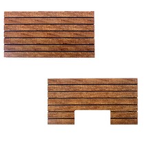 원목무늬 중형 플라스틱 발판 40mm(홈/일반) 화장실 현관 욕실 다용도, 발판중(일반)