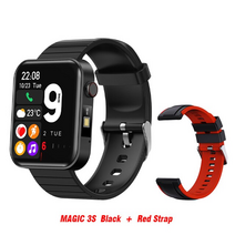 스마트워치 Kospet 2023 magic 3s smartwatch 여성 다이얼 통화 스피커 diy 시계 얼굴 심박수 모니터 블랙 블루 스포츠 남성용, 블랙 앤 레드 스트랩