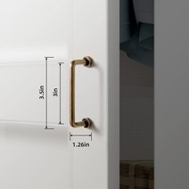 엔틱장식장 황동 캐비닛 손잡이 앤티크 청동 서랍 아연 합금 솔리드 레트로 바 주방 드레서 옷장 찬장용, RB76mm+1 pc