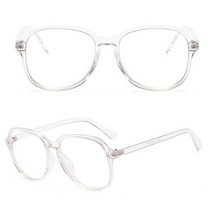 PKFARM 1+1 남녀공용 투명 빅사이즈 오버핏 뿔테 안경테 패션 포인트