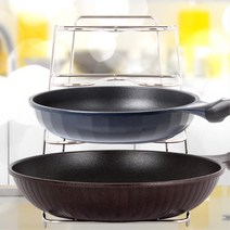 스테인레스 일체형 4단 후라이팬 정리대 실버 견고 안정성 씽크대수납선반 씽크대정리, 후라이팬정리대(일체형)