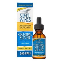 Natural Path Silver Wings 콜로이드 실버 500ppm(2500mcg) 면역 지원 보충제 1 fl. 온스 적기