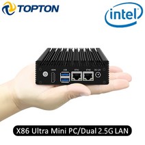 미니피씨 topton x86 팬리스 미니 pc j4125 j4105 쿼드 코어 2x i226 v 2.5g nics 방화벽 컴퓨터 pc nvme 2xusb3.0 산업용 30, 램 없음 스토리지 없음, 셀러론 n4000, 영국