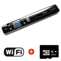 책스캔 북스캔 Iscan-Wifi 휴대용 스캐너 A4 문서 책 학교 용품 핸드헬드 1050DPI JPG PDF 사진 이미, 09 Wifi 32G SD Card