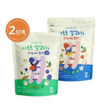 지구대장 유기농 아기간식 사르르 쌀과자 2단계_6입 블루베리 사과, 레드롱스틱(사과)6입