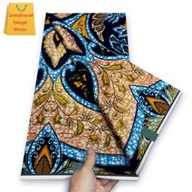 가나 스타일 드레스용 앙카라 왁스 골드 더스트 프린트 아프리카 리얼 알리바바 익스프레스 100% 면 원단, [01] 6 yards, [42] 42