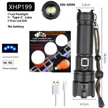 휴대용탐조등 P100초고광도 휴대용 탐조등 써치라이트 새로운 3000m 화이트 레이저 슈퍼 장거리 led 손전등 26650 방수 알루미늄 합금 휴대용 스포트라이트 캠프 하이킹, xhp199