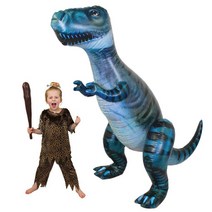 공룡기 자이언트 티라노사우루스 튜브 풍선 대형, 청록, 1개