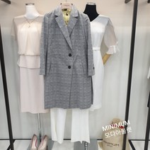 미니멈(MINIMUM) 테일러드카라 더블 체크 오버핏 롱 재킷(MUBGWJ3250MX)