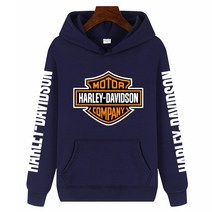 할리데이비슨 바람막이 오토바이자켓 상의 후드, XXL, 네이비
