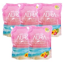 샤프란 아우라 파라다이스 에디션 발리 허니문 초고농축 섬유유연제 리필 2L, 5개