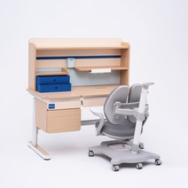 에스메라다 어린이 초등학생 바른자세 높이조절 스마트 책상 의자 세트, 블루세트