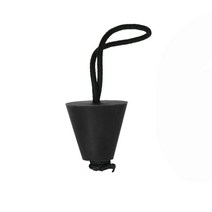 딩기요트 2pc 카약 카누 마린 보트 dinghy scupper 플러그 배수 구멍 스토퍼 키트 코드 로프, 블랙 1 개