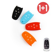 바이어블 1+1 현대 뉴 5버튼 쏘나타 DN8 스마트 키 실리콘 케이스, 블랙+레드