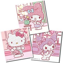 산리오 캐릭터 스토어 (3종) 스티커 보석십자수 10x11, 단품