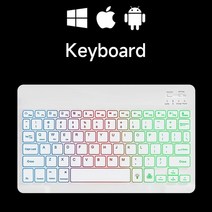 키보드트레이 무선 블루투스 키보드 및 마우스 안드로이드 iOS 윈도우 백라이트 화웨이 샤오미 애플 휴대폰 태블릿, 없음, 없음, 1.white - Thai and English
