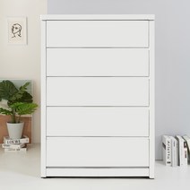 가온리빙 더퀸 속깊은 광폭 서랍장, 더퀸 1000 5단 (올화이트)