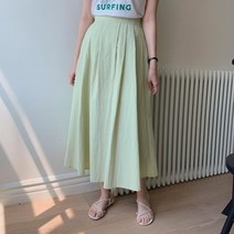 옷자락 [옷자락] 여자 여름 플리츠 롱 주름 스커트