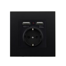 스마트 플러그 스위치 콘센트가리개 diyAvoir EU 전기 소켓 USB 5V 2A 듀얼 Usb 벽 플러그와 PC 플라스틱, 04 Black EU2USB