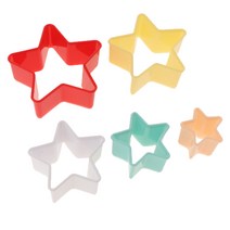 Zeyuan 5Pcs 쿠키와 비스킷 커터 모듬 크기 밝은 색상, 별