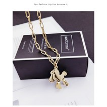 티타늄 스틸 니트 체인 롱 스타일 목걸이 걸크러쉬 레드 년 고급스러운 심플한 개성