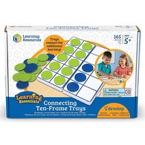 [러닝리소스] 10칸 연결 텐프레임 수세기판 셈놀이 수개념 트레이 Learning Resources Connecting Ten-Frame Trays 165 Pieces, 1세트