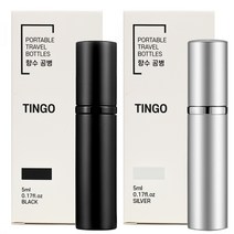 팅고 펌핑충전 향수공병 5ml, 블랙+실버, 2개