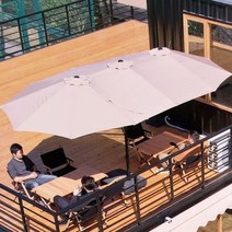 트윈 파라솔+물통 풀세트 특대형 야외 그늘막 테라스, 트윈파라솔풀세트_베이지