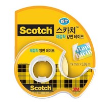 위dkai_3m 스카치 재접착 양면 테이프 238 19mmX5.08M 폼테이프 스펀지 다용도 강력♥yum, ♥yomnomnom