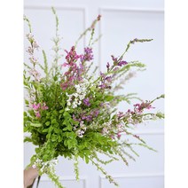 싸리꽃 조화 6color 설유화 조팝 잔꽃 조화 롱 라벤다 고급 인테리어 조화, 엘티핑크