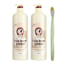 꽃을든남자 우유 바디로션 + 칫솔증정, 2개, 1000ml