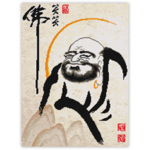 블링블링 캔버스 액자형 보석십자수 60x45cm 해바라기 부엉이 금전수 돈나무 재물사과 돼지 호랑이 풍경 꽃 명화 달마도 예수님 부처님 동자승, CV-038 (소소달마), 1세트