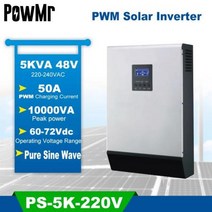 발전기 트랜지스터 테스터 lcr 5kva 순수 사인파 하이브리드 태양 광 인버터 48v 220v 내장 pwm 50a 태양열 충전 컨트롤러 및 가정용 ac 충전기 405, 48VDC 230VAC