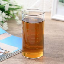 쏘맥잔 350ml 4종 눈금 미니 소맥잔 홈 카페 아이스라떼 내열 유리컵, 레드