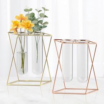 리브리움 꽃병 2구 빈티지 오브제화병 시약병 시험관 _ 72298EA, 골드 2구