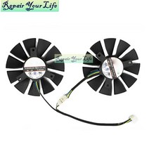 쿨러 호환 ASUS STRIX GTX960 GTX950 GTX 750Ti R9 370 4 핀 그래픽 카드 팬용 75mm 12V 냉각 팬 T128010BH FD7010H12S