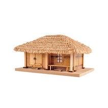 퍼즐피플 3D 영공방 건축물 입체퍼즐모형, 3D목재 초가집(남부2칸) 1/40 교육용시리즈, 1Ea