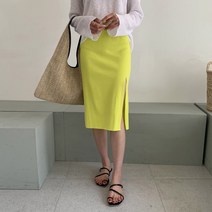 여성용 형광 네온 슬릿 롱스커트 SK2373C97