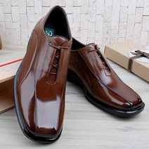 키높이 6cm 남성 정장 속굽 구두 브라운, 브라운245