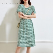 SENTUBILA 프레쉬 다트 비스코스 반팔 드레스 원피스