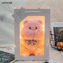 CNTCSM 하그 시리즈 뽀글이 장난감 피규어 토끼 돼지 곰돌이 인형 소프트 쿠션 인형 선물, 돼지+선물세트 랜턴, 53센티