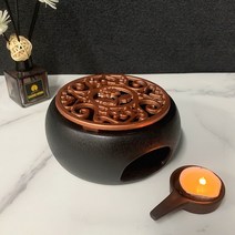 난로 양초 화목 캠핑 불멍 세라믹 주전자 따뜻한 홀더 기본 난방 기본 차 커피 물, 01 B