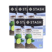 스태쉬티 홍차 더블 베르가못 얼 그레이 33g 18티백 Stash Tea Black Tea Double Bergamot Earl Grey, 5팩