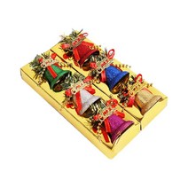 새해 축제 장식을위한 6 조각 크리스마스 종 장식 펜던트, 4.1cm, 플라스틱